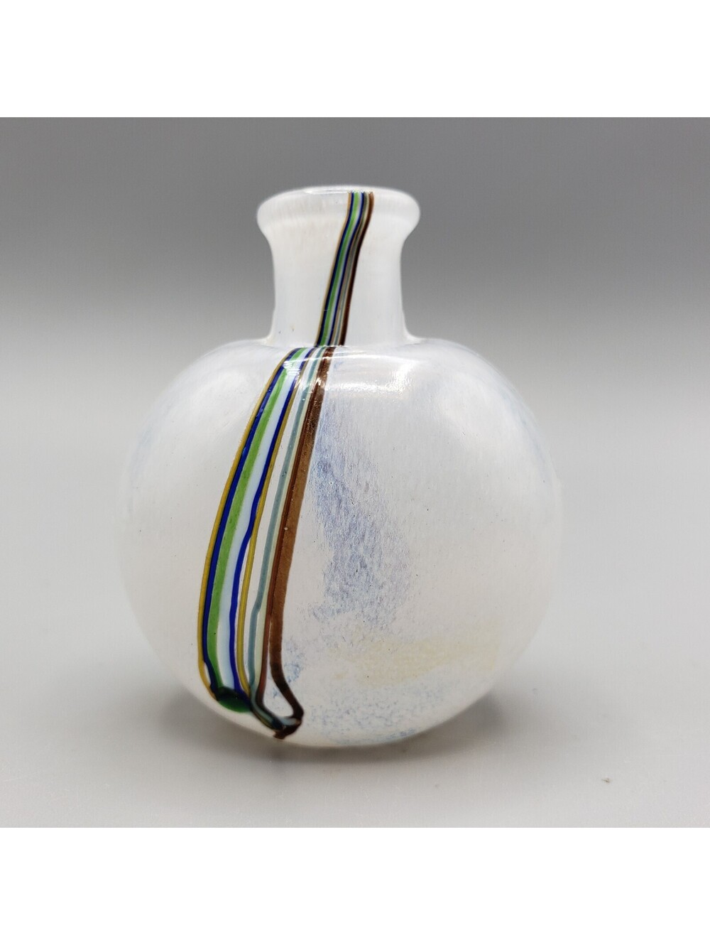 Kosta Boda B Vallien Rainbow Mini Vase Signed Swedish Art Glass 2.75"